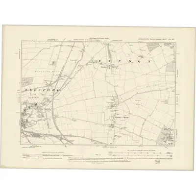 1903 Map of Lincolnshire CVI.NE, 1906 Print