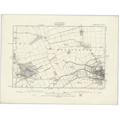 1887 Map of Lincolnshire CVI.NW, 1889 Print