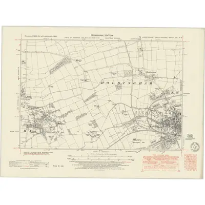 1947 Map of Lincolnshire CVI.NW, 1951 Print