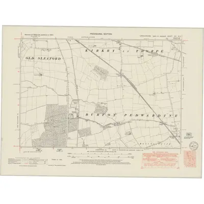 1947 Map of Lincolnshire CVI.SE, 1950 Print