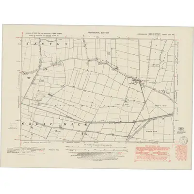 1946 Map of Lincolnshire CVII.SE, 1950 Print
