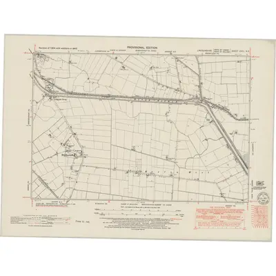 1947 Map of Lincolnshire CVIII.NE, 1951 Print