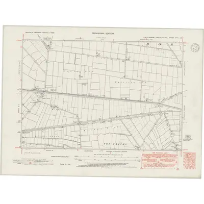 1938 Map of Lincolnshire CVIII.SE, 1947 Print