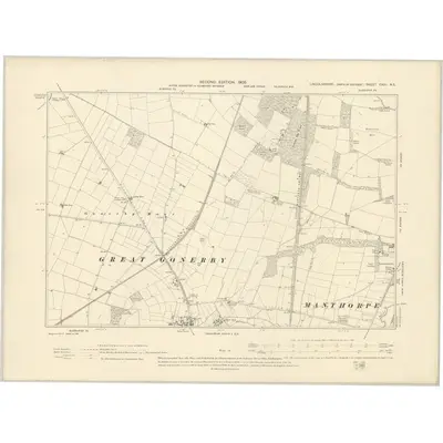1903 Map of Lincolnshire CXIII.NE, 1905 Print