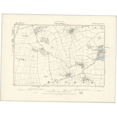 1887 Map of Lincolnshire CXIV.NE, 1888 Print