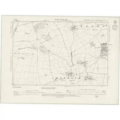 1903 Map of Lincolnshire CXIV.NE, 1942 Print