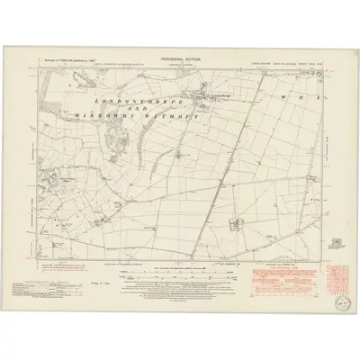 1947 Map of Lincolnshire CXIV.SW, 1950 Print