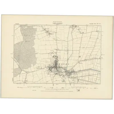 1886 Map of Lincolnshire CXL.NE, 1887 Print