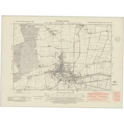 1938 Map of Lincolnshire CXL.NE, 1948 Print