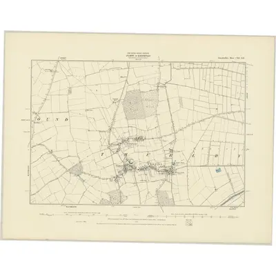 1886 Map of Lincolnshire CXL.SE, 1887 Print