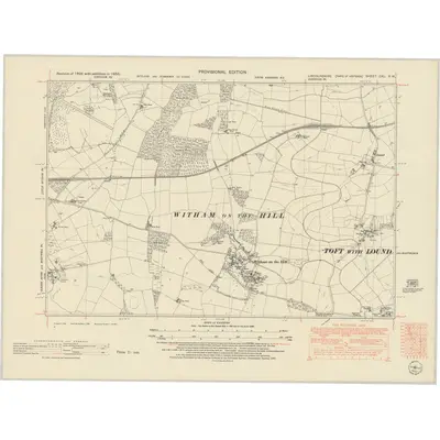 1950 Map of Lincolnshire CXL.SW, 1952 Print