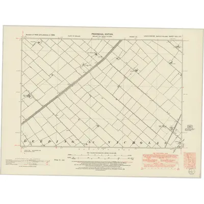 1950 Map of Lincolnshire CXLI.SE, 1952 Print