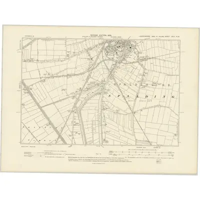 1903 Map of Lincolnshire CXLII.NW, 1906 Print