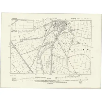 1903 Map of Lincolnshire CXLII.NW, 1931 Print