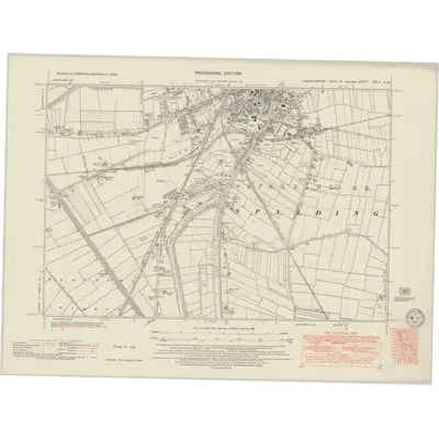 1938 Map of Lincolnshire CXLII.NW, 1948 Print
