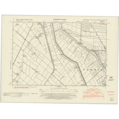 1951 Map of Lincolnshire CXLII.SW, 1952 Print