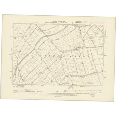 1900 Map of Lincolnshire CXLIII.SE, 1905 Print