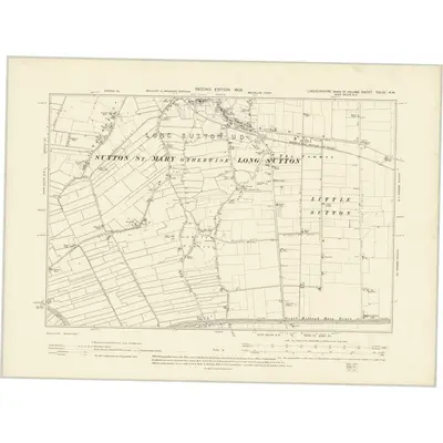 1901 Map of Lincolnshire CXLIV.NW, 1905 Print