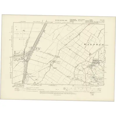 1900 Map of Lincolnshire CXLIV.SE, 1905 Print