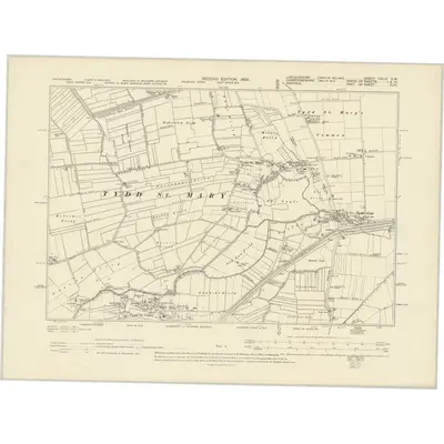 1900 Map of Lincolnshire CXLIV.SW, 1905 Print