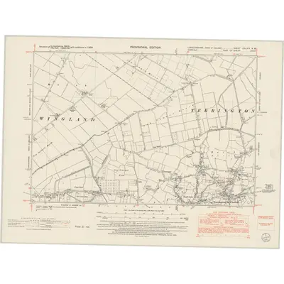 1950 Map of Lincolnshire CXLIVA.NW, 1953 Print