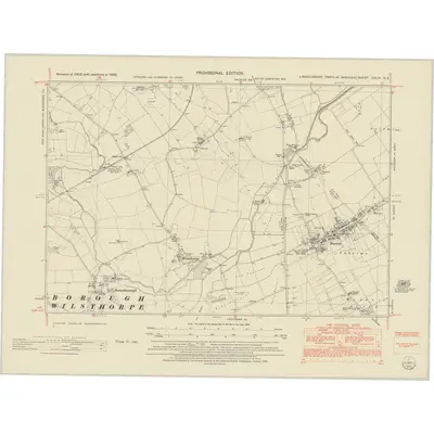 1950 Map of Lincolnshire CXLVI.NE, 1952 Print