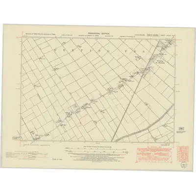 1950 Map of Lincolnshire CXLVII.NE, 1952 Print