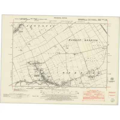 1950 Map of Lincolnshire CXLVII.SW, 1952 Print