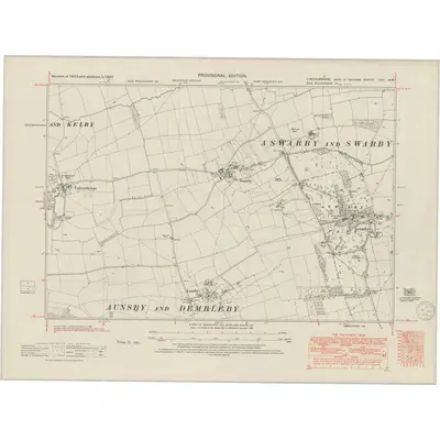 1947 Map of Lincolnshire CXV.NW, 1950 Print