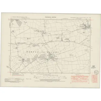 1947 Map of Lincolnshire CXV.SW, 1950 Print