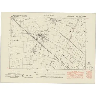 1947 Map of Lincolnshire CXVI.NW, 1950 Print