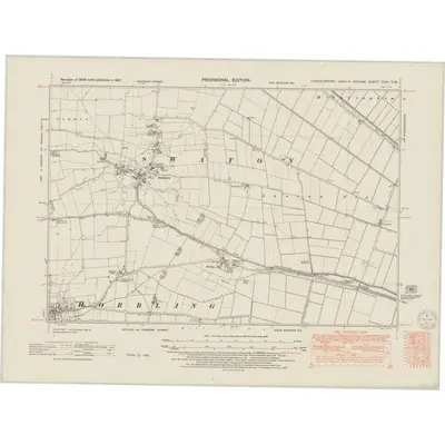 1947 Map of Lincolnshire CXVI.SW, 1950 Print