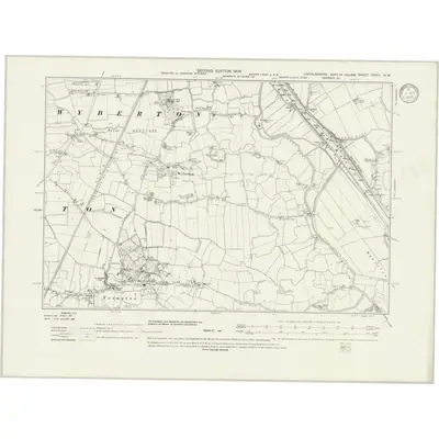1903 Map of Lincolnshire CXVIII.NW, 1933 Print