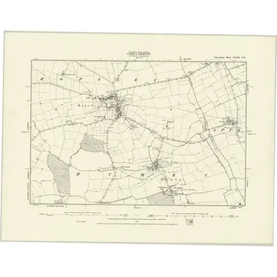 1887 Map of Lincolnshire CXXIII.NE, 1888 Print