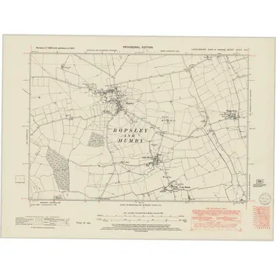 1947 Map of Lincolnshire CXXIII.NE, 1950 Print