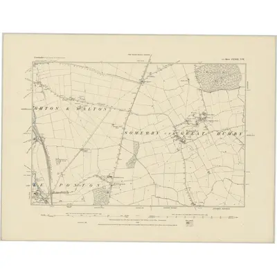 1885 Map of Lincolnshire CXXIII.NW, 1886 Print