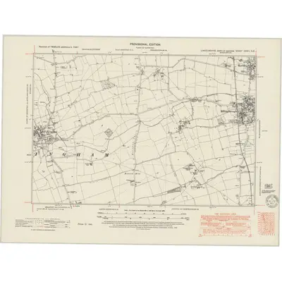 1947 Map of Lincolnshire CXXIV.NE, 1951 Print
