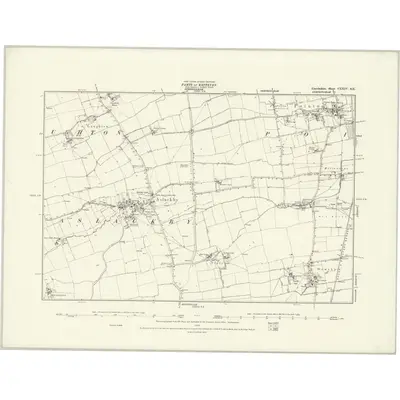 1886 Map of Lincolnshire CXXIV.SE, 1888 Print