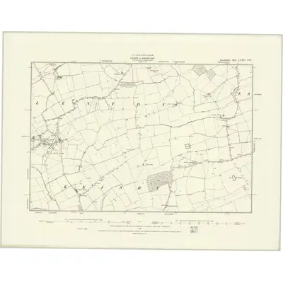 1886 Map of Lincolnshire CXXIV.SW, 1888 Print