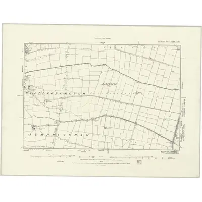 1887 Map of Lincolnshire CXXV.NW, 1888 Print