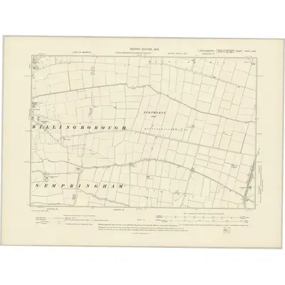 1903 Map of Lincolnshire CXXV.NW, 1906 Print