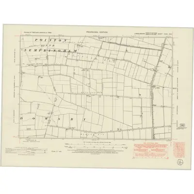 1950 Map of Lincolnshire CXXV.SW, 1951 Print