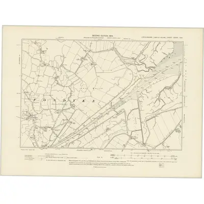 1903 Map of Lincolnshire CXXVII.NW, 1906 Print