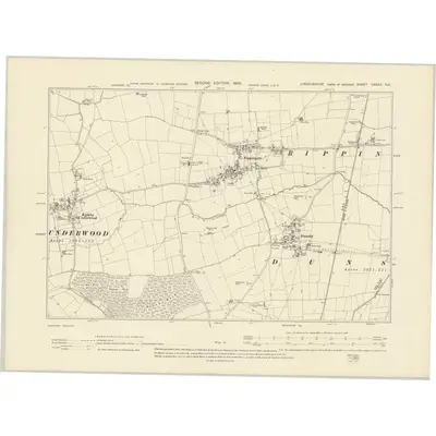 1903 Map of Lincolnshire CXXXII.NE, 1905 Print