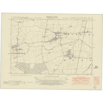 1950 Map of Lincolnshire CXXXII.NE, 1951 Print