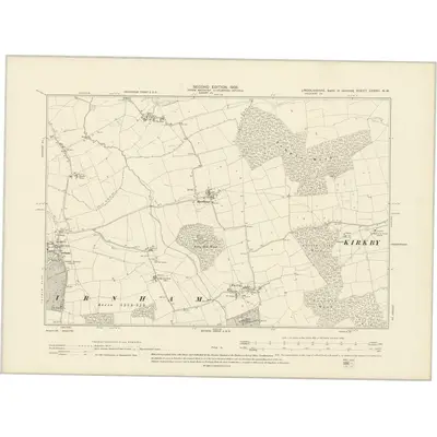 1903 Map of Lincolnshire CXXXII.NW, 1905 Print