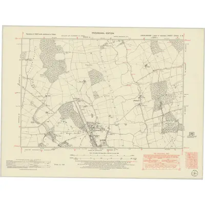 1950 Map of Lincolnshire CXXXII.SW, 1951 Print