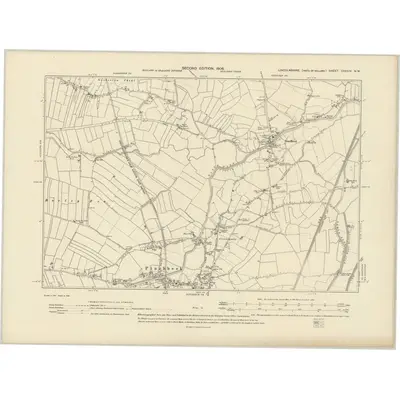 1903 Map of Lincolnshire CXXXIV.NW, 1906 Print