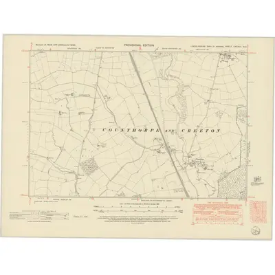 1950 Map of Lincolnshire CXXXIX.NE, 1951 Print