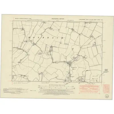 1950 Map of Lincolnshire CXXXV.NE, 1952 Print